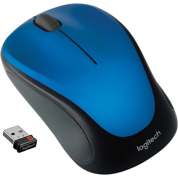 Logitech M317 Wireless Computer Mouse  3 Buttons  2.4GHz   Compact with Comfortable Rubber Sides  Blue