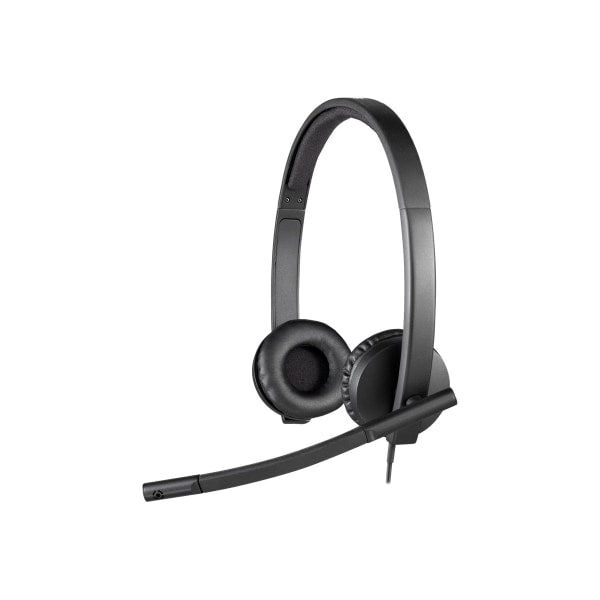 Logitech H570e Over-the-Head Wired USB Headset  with Replaceable Earbands  Black