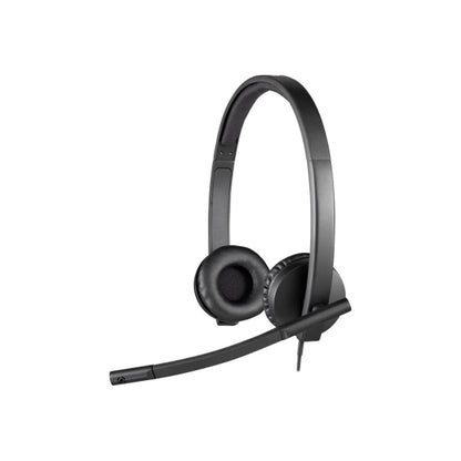 Logitech H570e Over-the-Head Wired USB Headset  with Replaceable Earbands  Black