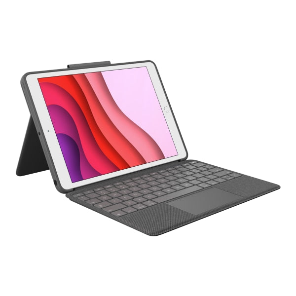 Logitech Combo Touch for iPad (7th  8th and 9th generation) keyboard case with trackpad  wireless keyboard  Smart Connector technology - Graphite