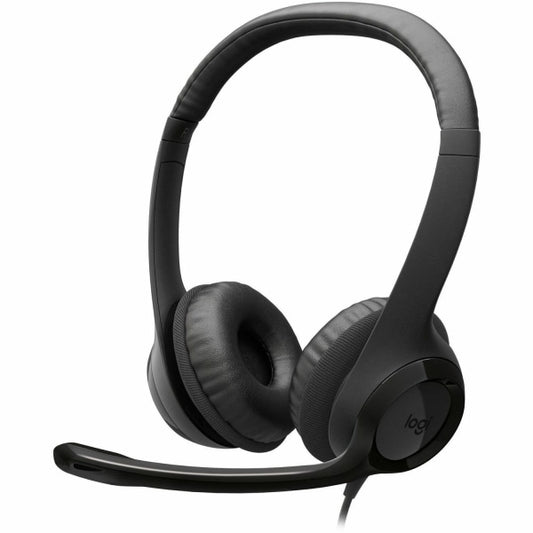 Logitech H390 Headset - Stereo - USB Type C - Wired - 32 Ohm - 20 Hz to 20 kHz - Over-the-head - Binaural - Supra-aural - 6.23 ft Cable - Noise Cancelling  Bi-directional Microphone - Black