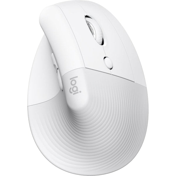 Logitech - Lift for Mac Bluetooth Optical Ergonomic Mouse with 4 Customizable Buttons - Wireless - Off-White