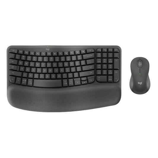 Logitech - Wave Keys MK670 Combo Ergonomic Wireless Keyboard and Mouse Bundle for Windows/Mac with Integrated Palm-rest - Graphite