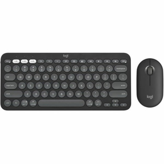 Logitech - Pebble 2 Combo Compact Wireless Scissor Keyboard and Mouse Bundle for Windows, macOS, iPadOS, Chrome - Graphite