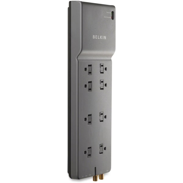 Belkin BE108230-12 Home/office Surge Protector  8 Outlets  12 Ft Cord  3390 Joules  Dark Gray