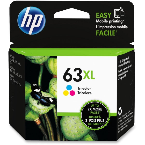 HP 63XL High Yield Tri-color Original Ink Cartridge  ~300 pages  F6U63AN#140