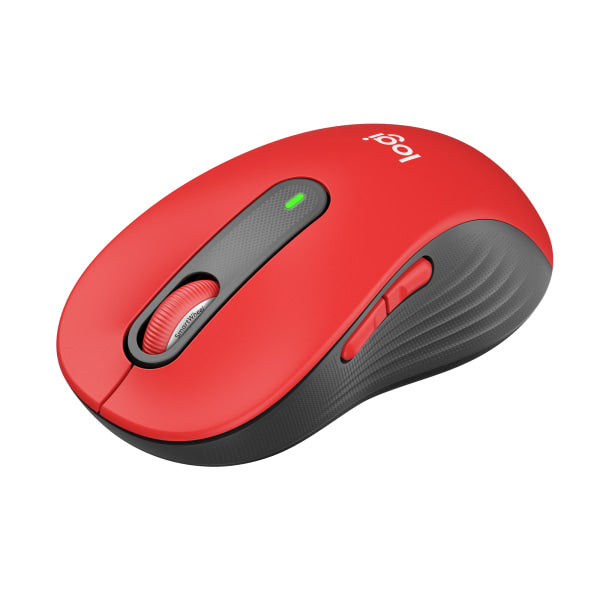 Logitech Signature M650 L Full Size Wireless Mouse - For Large Sized Hands  2-Year Battery  Silent Clicks  Customizable Side Buttons  Bluetooth  Red