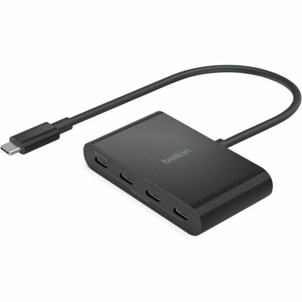 Belkin - Connect USB-C to 4-Port USB-C Hub, Multiport Adapter Dongle with 4 USB-C 3.2 Gen2 Ports & 100W PD with Max 10Gbps High - Black