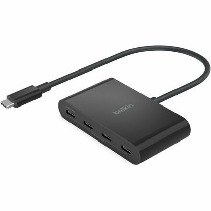 Belkin - Connect USB-C to 4-Port USB-C Hub, Multiport Adapter Dongle with 4 USB-C 3.2 Gen2 Ports & 100W PD with Max 10Gbps High - Black