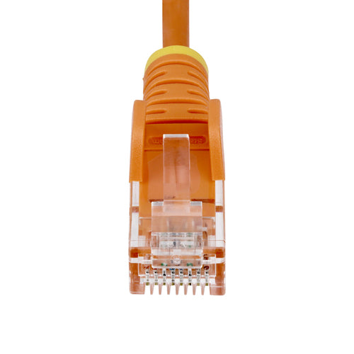 StarTech.com 7ft Orange Slim CAT6 Ethernet Cable, Snagless, 100W PoE, UTP, LSZH, 28AWG Pure Bare Copper Wire, Slim RJ45 Network Patch Cord w/Strain Reliefs, Individually Tested