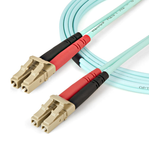 StarTech.com 5m (16.4ft) LC/UPC to LC/UPC OM4 Multimode Fiber Optic Cable, 50/125µm LOMMF/VCSEL Zipcord Fiber, 100G, Low Insertion Loss - LSZH Fiber Jumper Cord