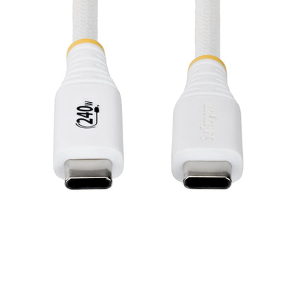StarTech.com 10ft (3m) USB-C Charging Cable, Durable and Ultra-Flexible, 240W (5A) PD EPR, USB 2.0 Laptop Charger Cable, USB-IF Certified, Rugged USB-C Charging Cord - White