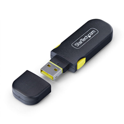 StarTech.com USB-A Port Blocker Key with 4x Latching USB-A Dust Cover Plugs, Snap-In Reusable Port Protectors for Laptops & Computers