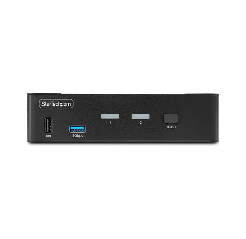 StarTech.com 2-Port DisplayPort KVM Switch, 8K 60Hz / 4K 144Hz, Single Display, DP 1.4, 2x USB 3.0 Ports, 4x USB 2.0 HID Ports, Push-Button & Hotkey Switching, TAA Compliant - OS Independent, Metal Housing
