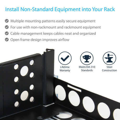 StarTech.com 2U Universal Rack Mount Rails - for 19in Server Rack Enclosure or Cabinet - Adjustable A/V Rack Rails