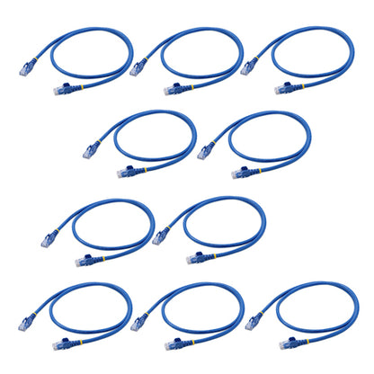 StarTech.com 3 ft. CAT6 Ethernet cable - 10 Pack - ETL Verified - Blue CAT6 Patch Cord - Snagless RJ45 Connectors - 24 AWG Copper Wire – UTP Ethernet Cable