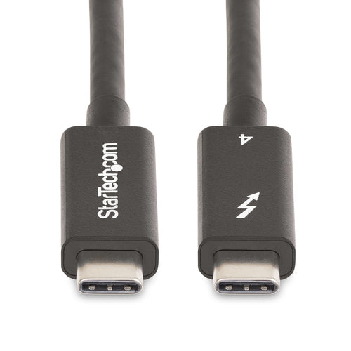 StarTech.com 6.6ft (2m) Active Thunderbolt 4 Cable, 40Gbps, 100W Power Delivery, 4K/8K Video, Intel-Certified Thunderbolt Cable - Compatible w/ USB4/Thunderbolt 4/ USB 3.2/ USB Type-C/DisplayPort/Thunderbolt 3
