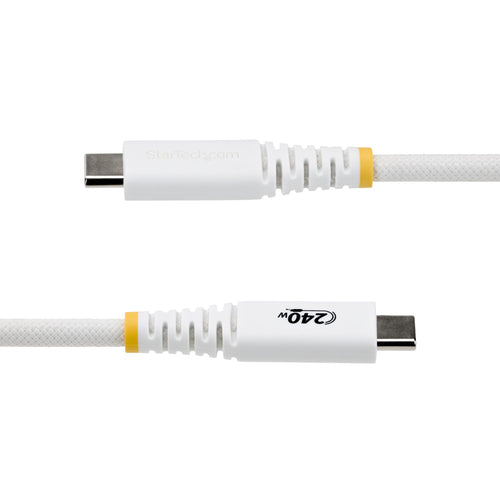 StarTech.com 6ft (1.8m) USB-C Charging Cable, Durable and Ultra-Flexible, 240W (5A) PD EPR, USB 2.0 Laptop Charger Cable, USB-IF Certified, Rugged USB-C Charging Cord - White