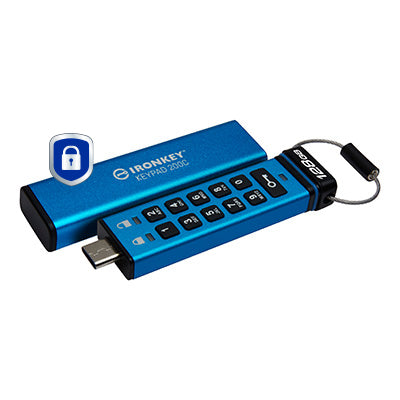 Kingston Technology IronKey 128GB USB-C Keypad 200C, FIPS 140-3 Lvl 3 AES-256