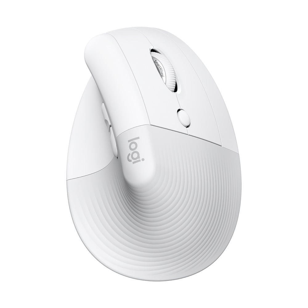 Logitech - Lift for Mac Bluetooth Optical Ergonomic Mouse with 4 Customizable Buttons - Wireless - Off-White