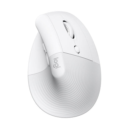 Logitech - Lift for Mac Bluetooth Optical Ergonomic Mouse with 4 Customizable Buttons - Wireless - Off-White