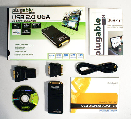 Plugable Technologies USB 2.0 to DVI, VGA, or HDMI Video Graphics Adapter for Multiple Monitors up to 1920x1080 Supports Windows 11, 10, 8.1, 7, XP, Mac, and ChromeOS
