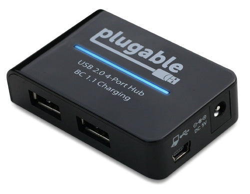 Plugable Technologies USB2-HUB4BC interface hub 480 Mbit/s Black