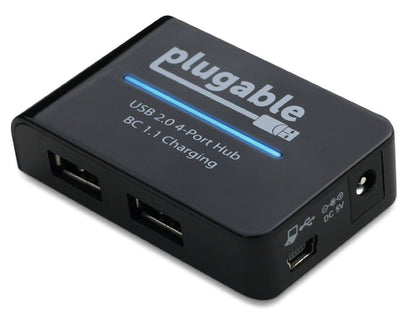 Plugable Technologies USB2-HUB4BC interface hub 480 Mbit/s Black