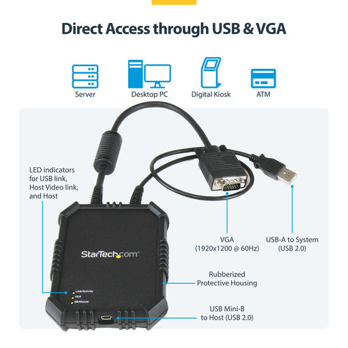 StarTech.com Laptop-to-Server KVM Console with Rugged Housing - TAA