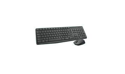 Logitech® MK235 Wireless Straight Full-Size Keyboard & Ambidextrous Optical Mouse  Black