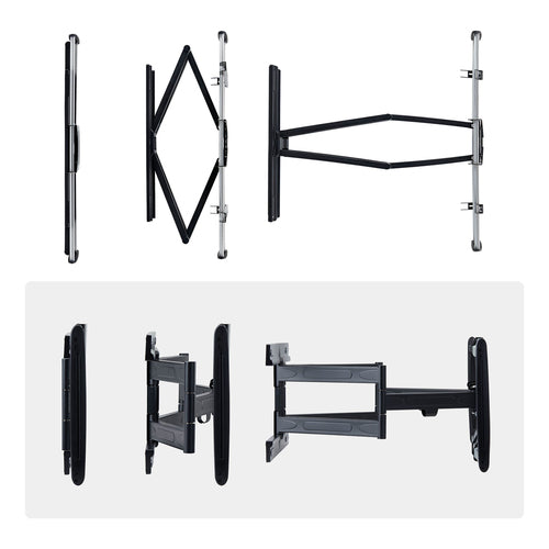 StarTech.com Ultra-Slim Articulating TV Wall Mount for up to 65-inch and 99lb/45kg Flat Screens, VESA 600x400, TAA-Compliant Low-Profile Bracket