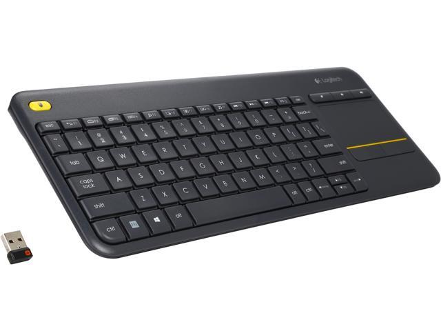 Logitech K400 Plus Wireless Touch TV Keyboard With Easy Media Control and Built-in Touchpad  HTPC Keyboard for PC-connected TV  Windows  Android  ChromeOS  Laptop  Tablet