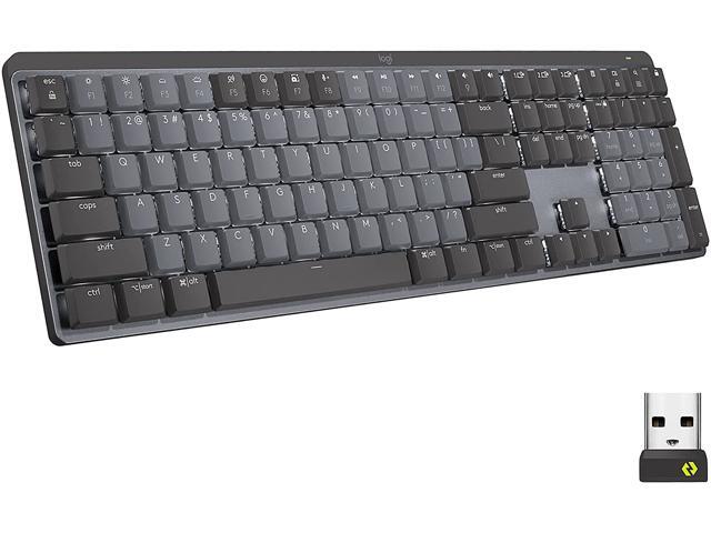 Logitech MX Mechanical Wireless Illuminated Performance Keyboard  Clicky Switches  Backlit Keys  Bluetooth  USB-C  macOS  Windows  Linux  iOS  Android  Metal  Graphite