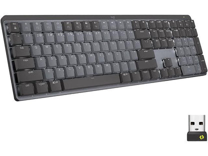 Logitech MX Mechanical Wireless Illuminated Performance Keyboard  Clicky Switches  Backlit Keys  Bluetooth  USB-C  macOS  Windows  Linux  iOS  Android  Metal  Graphite