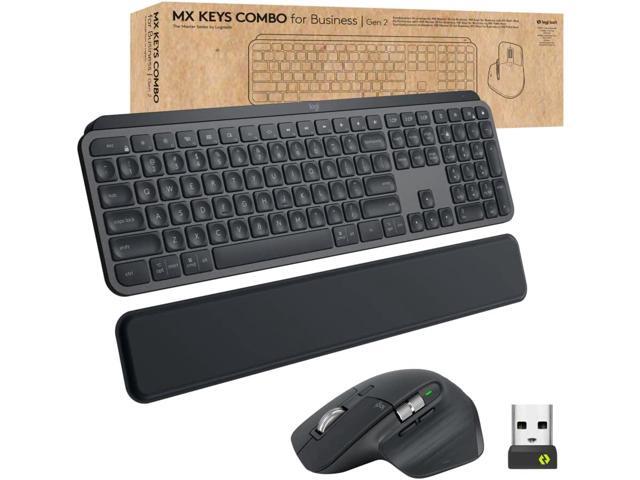 Logitech - MX Keys Combo for Business Full-size Wireless Keyboard and Mouse Bundle for Windows/Mac/Chrome/Linux - Graphite