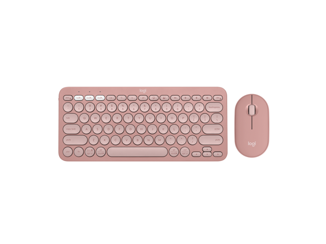 Logitech - Pebble 2 Combo Compact Wireless Scissor Keyboard and Mouse Bundle for Windows, macOS, iPadOS, Chrome - Rose