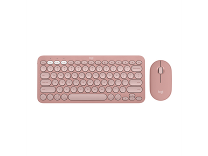 Logitech - Pebble 2 Combo Compact Wireless Scissor Keyboard and Mouse Bundle for Windows, macOS, iPadOS, Chrome - Rose