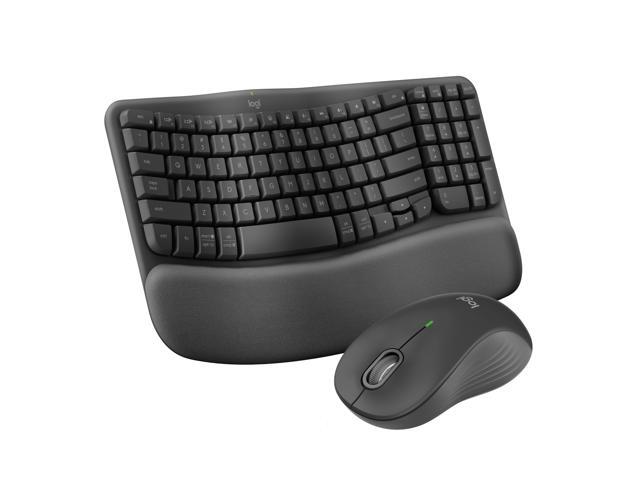 Logitech - Wave Keys MK670 Combo Ergonomic Wireless Keyboard and Mouse Bundle for Windows/Mac with Integrated Palm-rest - Graphite