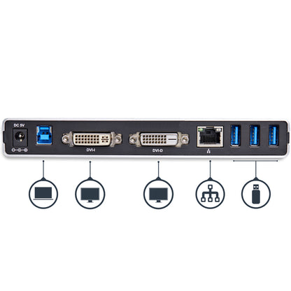 StarTech.com Dual-Monitor USB 3.0 Docking Station with DVI and Vertical Stand