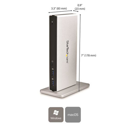 StarTech.com Dual-Monitor USB 3.0 Docking Station with DVI and Vertical Stand