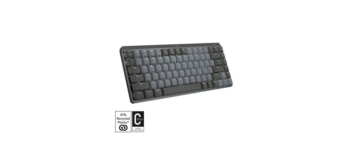 Logitech MX Mechanical Mini Wireless Illuminated Keyboard  Linear Switches  Backlit  Bluetooth  USB-C  macOS  Windows  Linux  iOS  Android  Graphite