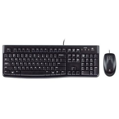 Logitech - MK120 Full-size Wired Membrane Keyboard and Mouse Bundle for Windows with USB Plug-and-Play - Black