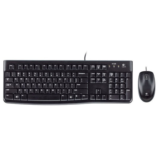 Logitech - MK120 Full-size Wired Membrane Keyboard and Mouse Bundle for Windows with USB Plug-and-Play - Black