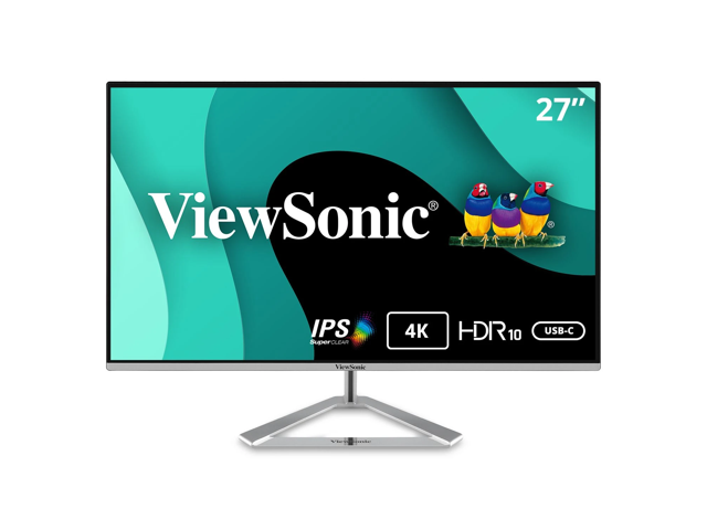 ViewSonic - VX2776-4K-MHDU 27" IPS LCD 4K UHD Monitor (HDMI, DisplayPort) - Silver