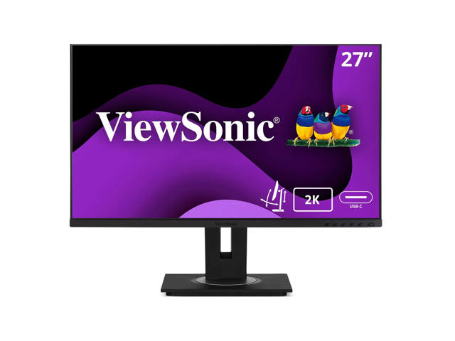 ViewSonic VG2756A-2K 27 Inch IPS 1440p Docking Monitor with 100W USB C  RJ45  HDMI  Display Port and 40 Degree Tilt Ergonomics for Home and Office