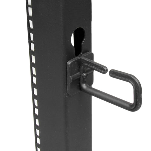 StarTech.com 4-Post 12U Mobile Open Frame Server Rack, Four Post 19" Network Rack with Wheels, Rolling Rack with Adjustable Depth for Computer/AV/Data/IT Equipment - Casters, Leveling Feet or Floor Mounting