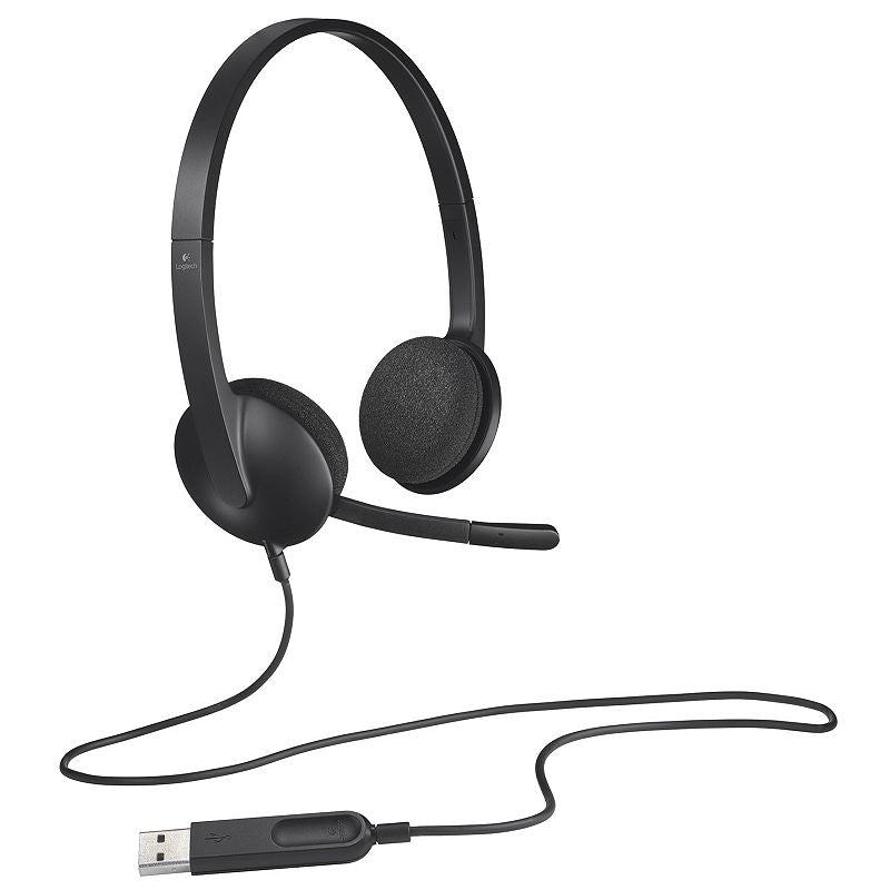 Logitech H340 USB Headset with Noise-Cancelling Mic  Black