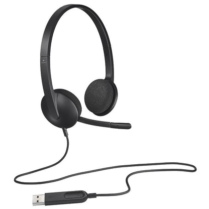 Logitech H340 USB Headset with Noise-Cancelling Mic  Black