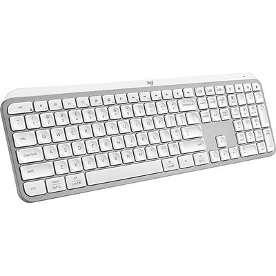 Logitech - MX Keys S Universal Full-size Wireless Scissor Keyboard for PC and Mac with Backlit keys - Pale Gray