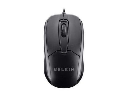 Belkin 3-Button Wired Computer Mouse - Ambidextrous  Ergonomic Mouse With 5-Foot USB-A Cord - 800 DPI Wired Mouse With Mouse Wheel Compatible with PCs  Macs  Desktops and Laptops - Black